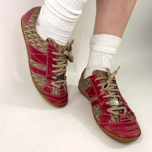 y2k Dior red and brown monogram sneakers